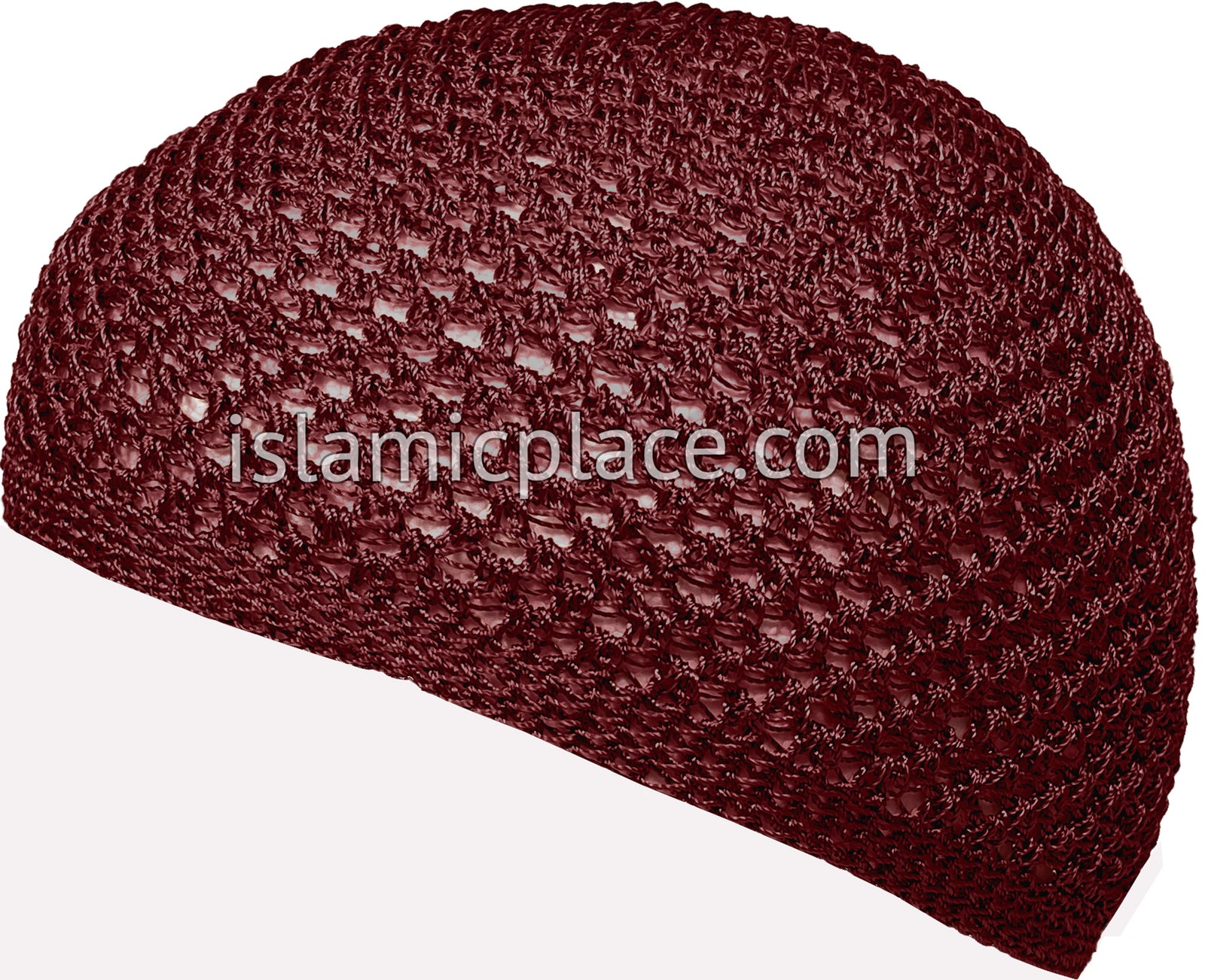 Light Burgundy - Nylon Knitted Solid Kufi