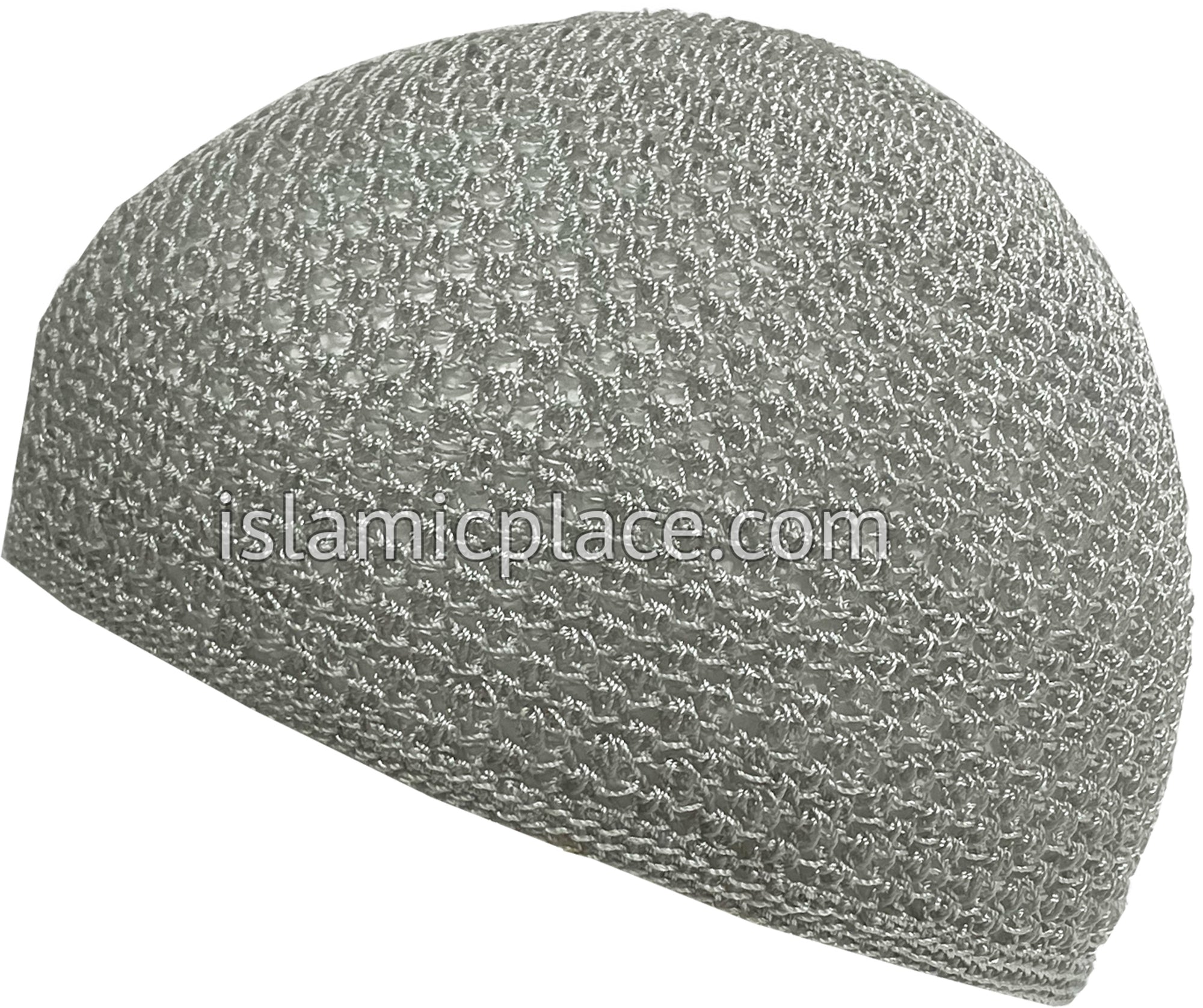 Silver Gray - Nylon Knitted Solid Kufi