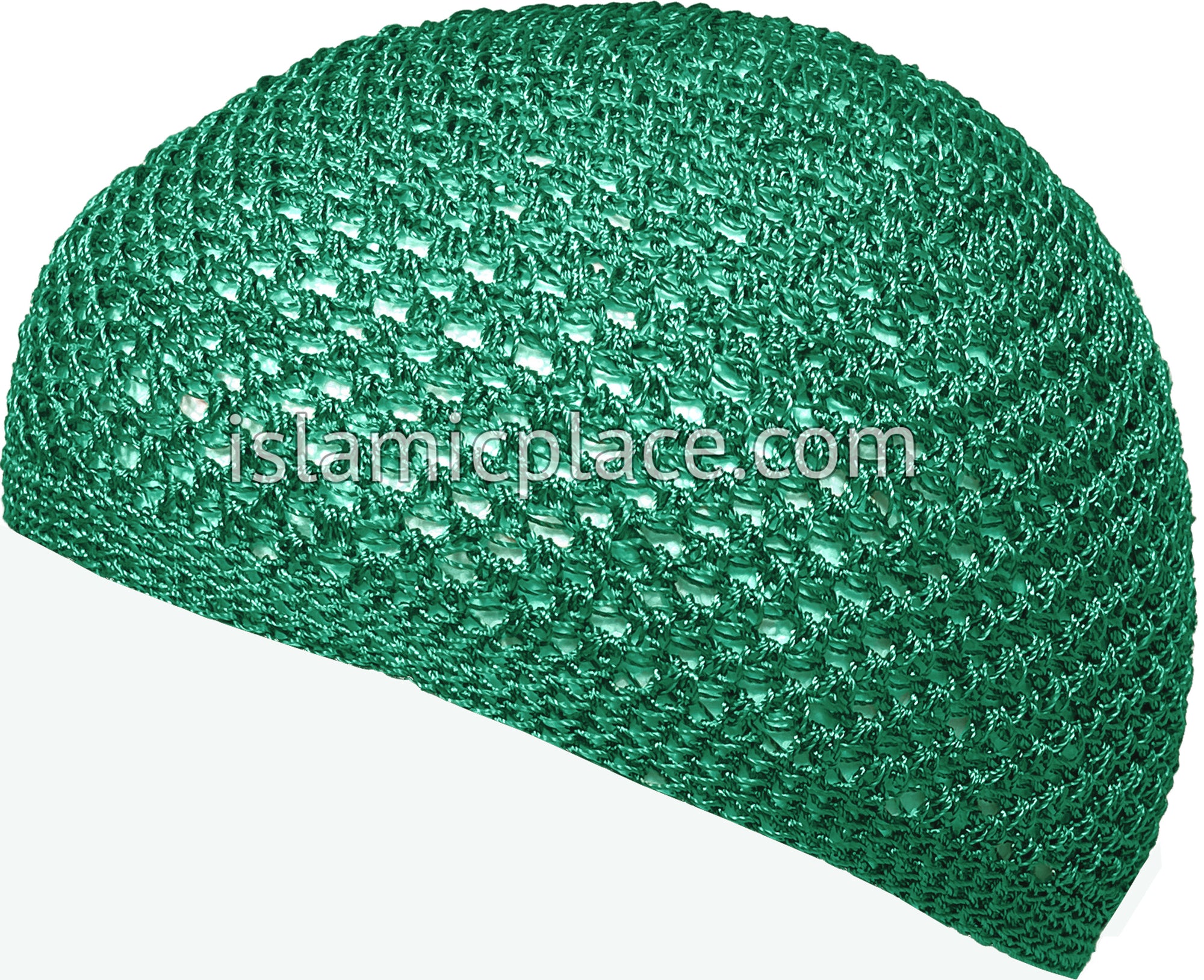 Turquoise - Nylon Knitted Solid Kufi