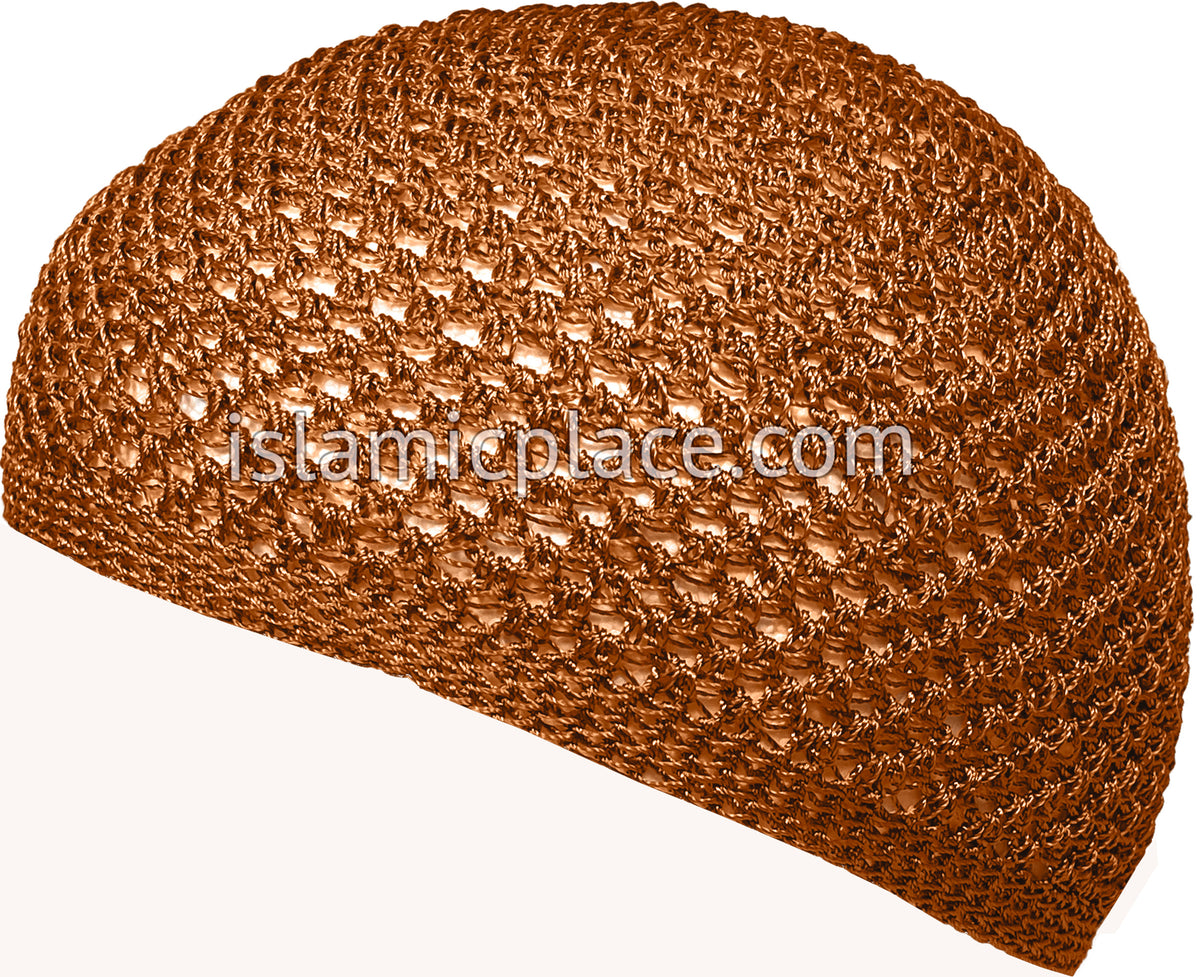 Caramel - Nylon Knitted Solid Kufi