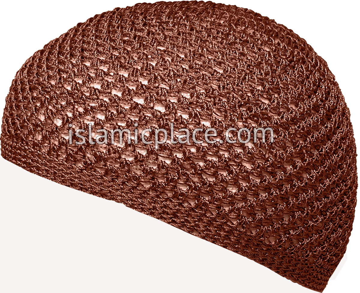 Light Rust - Nylon Knitted Solid Kufi