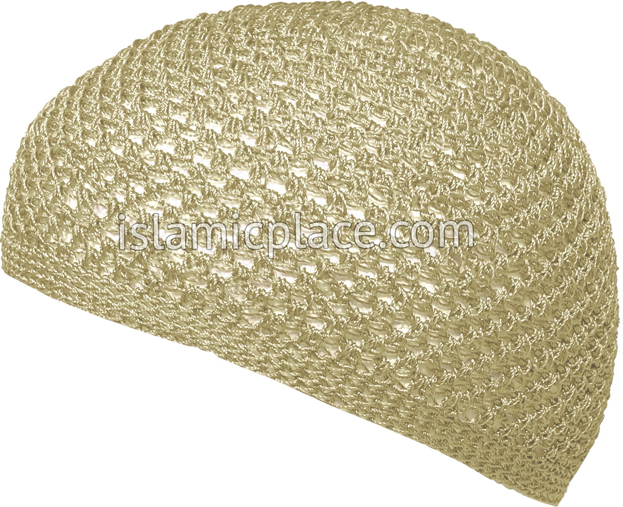 Cream - Nylon Knitted Solid Kufi