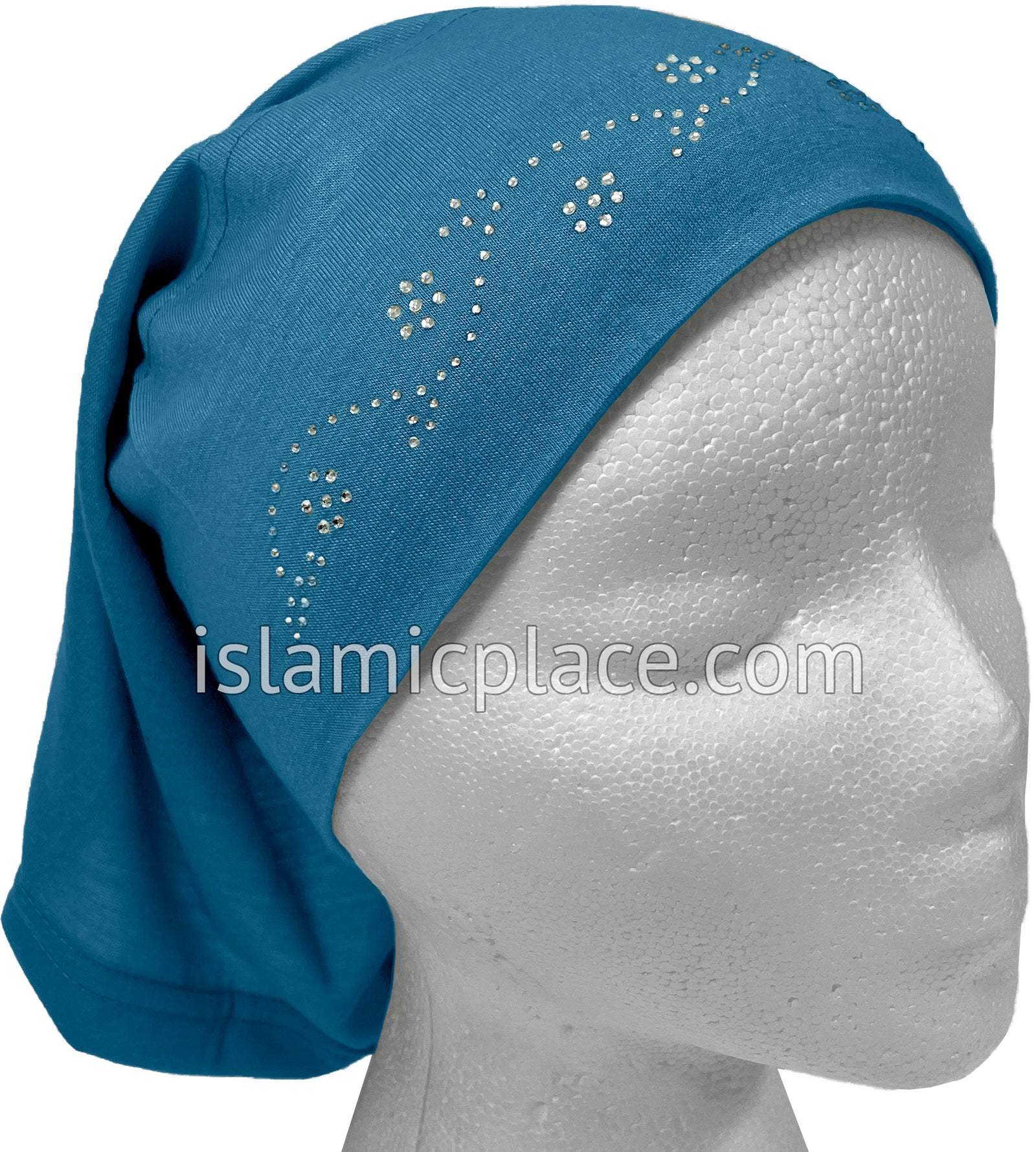 Teal Blue - Underscarf with Rhinestones