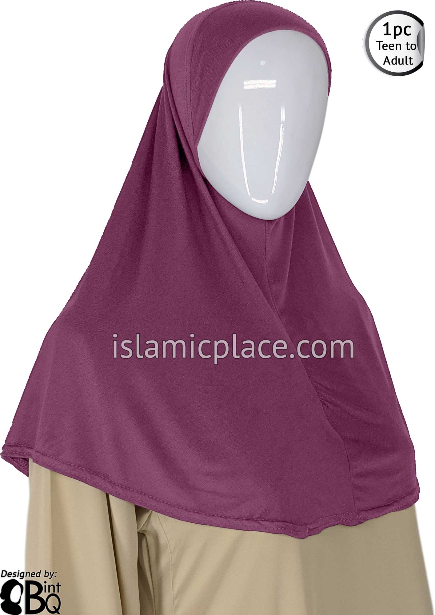 Concord Grape - Plain Teen to Adult (Large) Hijab Al-Amira (1-piece style)