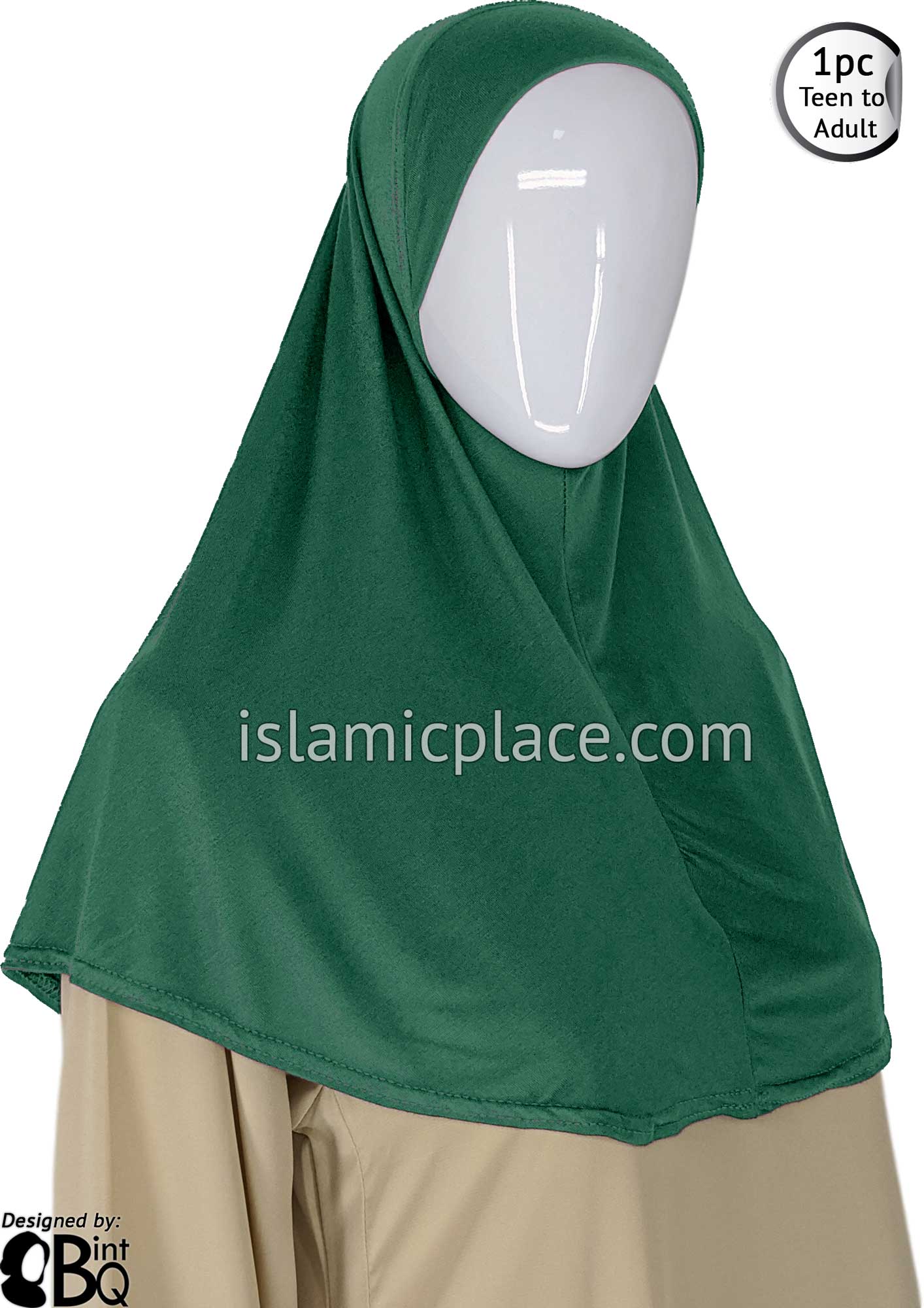 Hunter Green - Plain Teen to Adult (Large) Hijab Al-Amira (1-piece style)