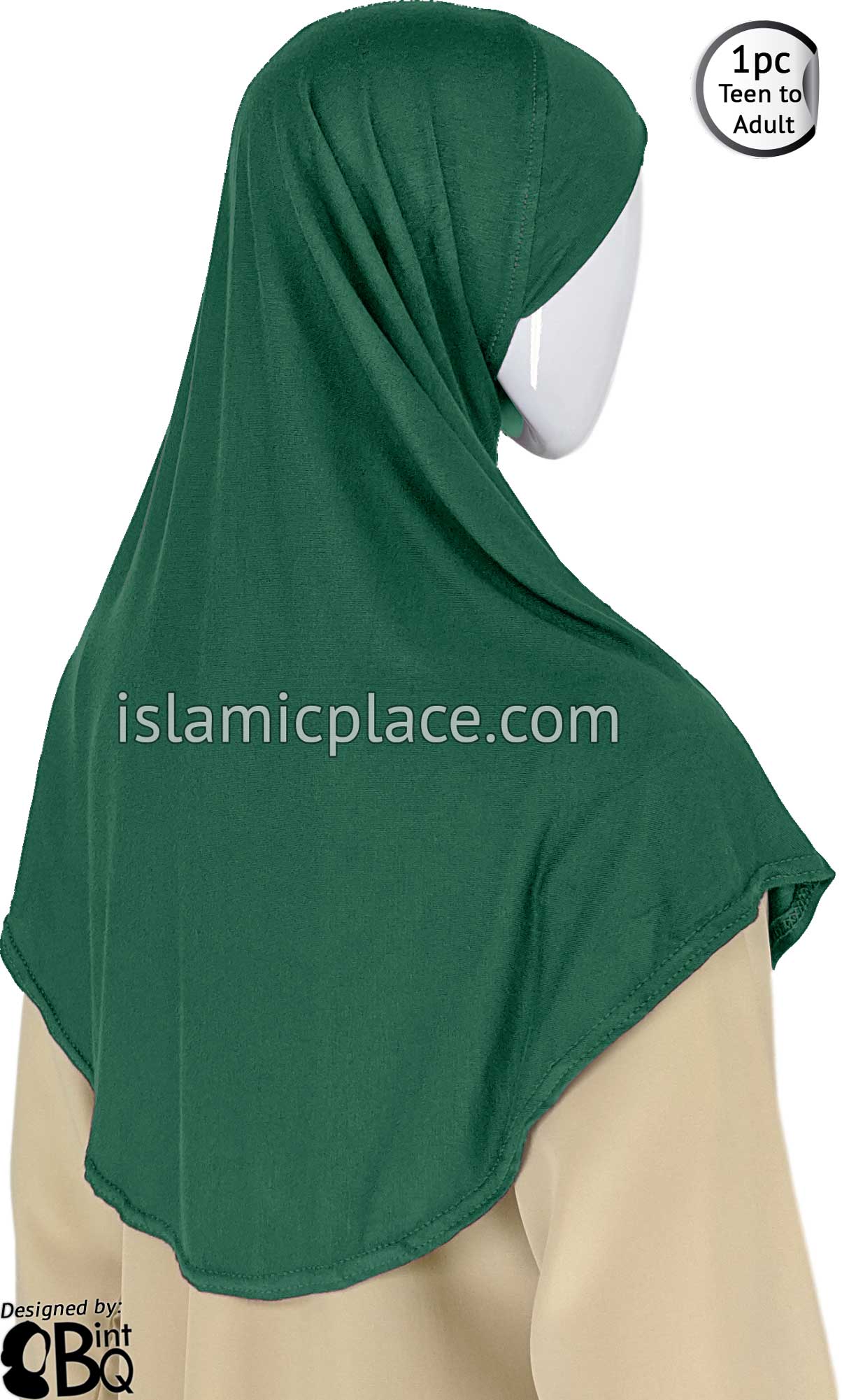 Hunter Green - Plain Teen to Adult (Large) Hijab Al-Amira (1-piece style)
