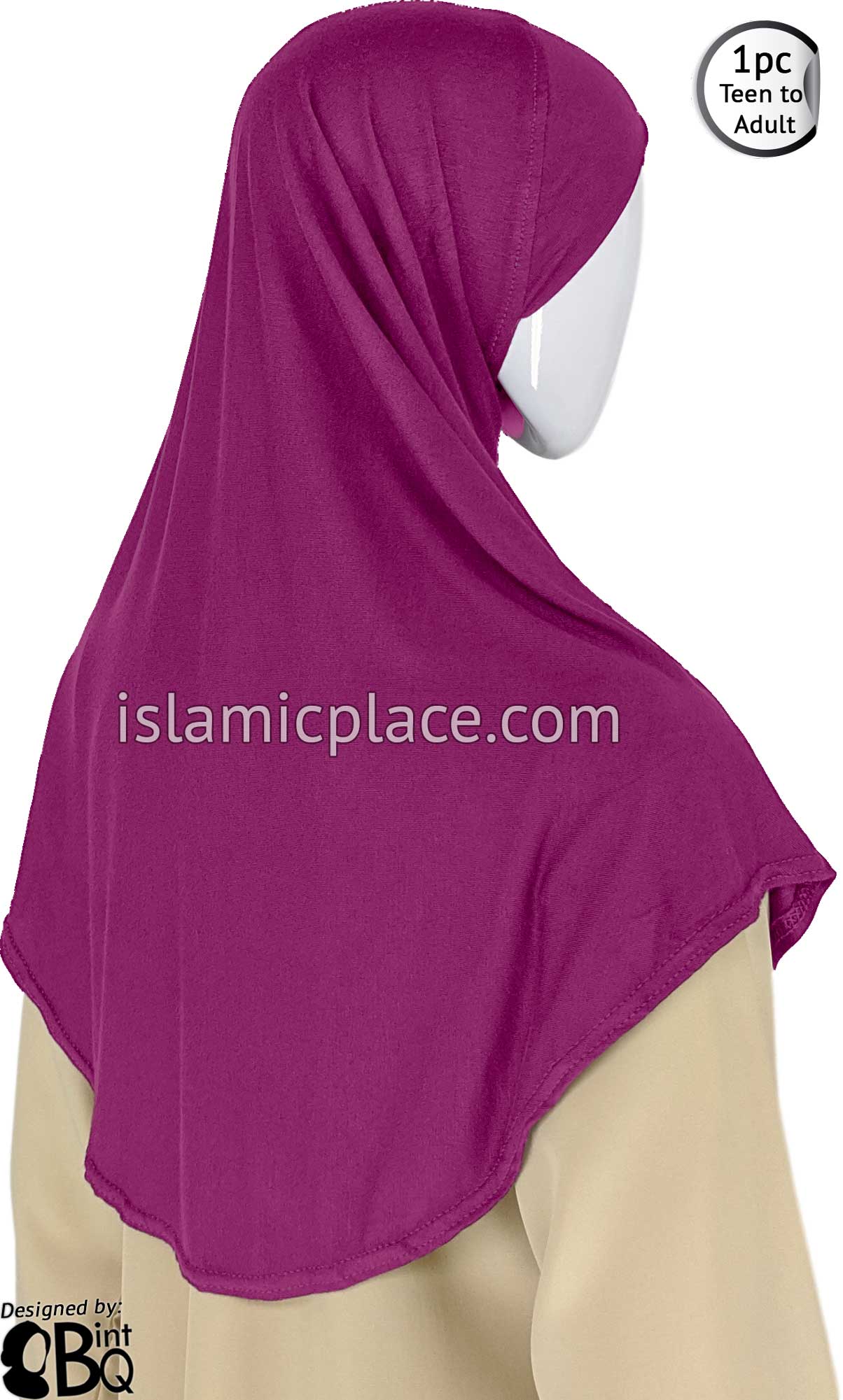 Cabaret Pink - Plain Teen to Adult (Large) Hijab Al-Amira (1-piece style)