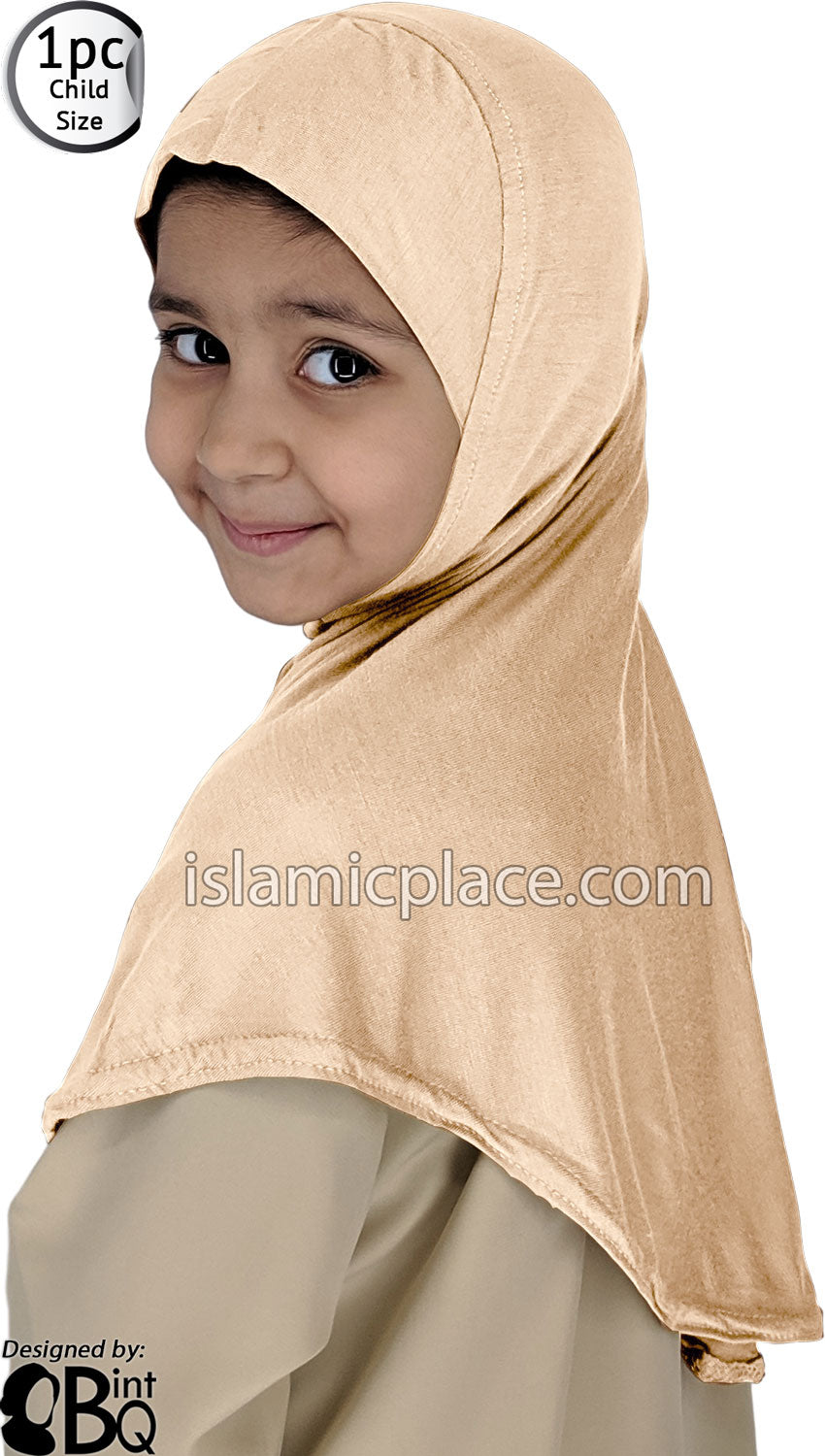 Oatmeal - Plain Girl size (1-piece) Hijab Al-Amira