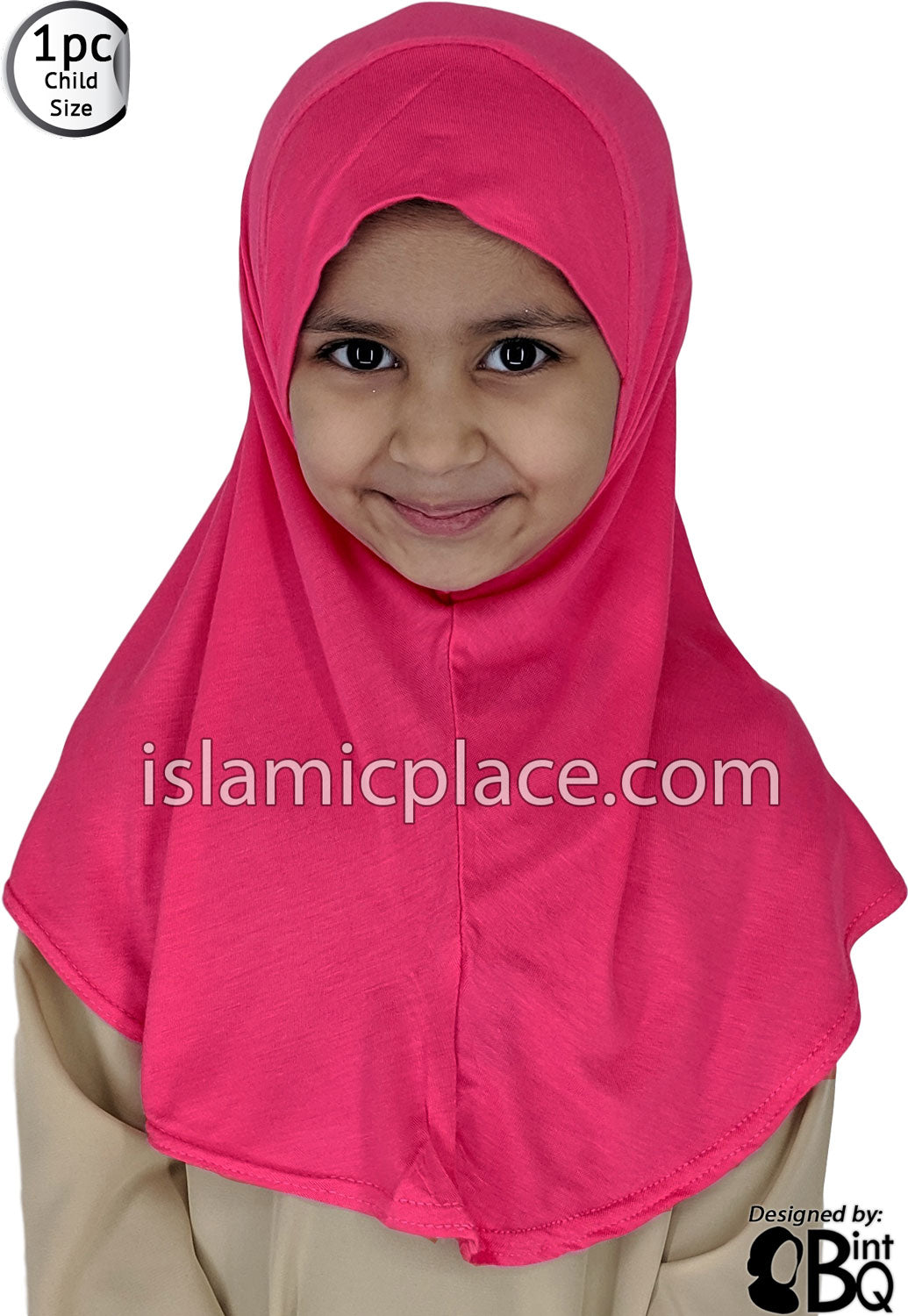 Neon Pink - Plain Girl size (1-piece) Hijab Al-Amira
