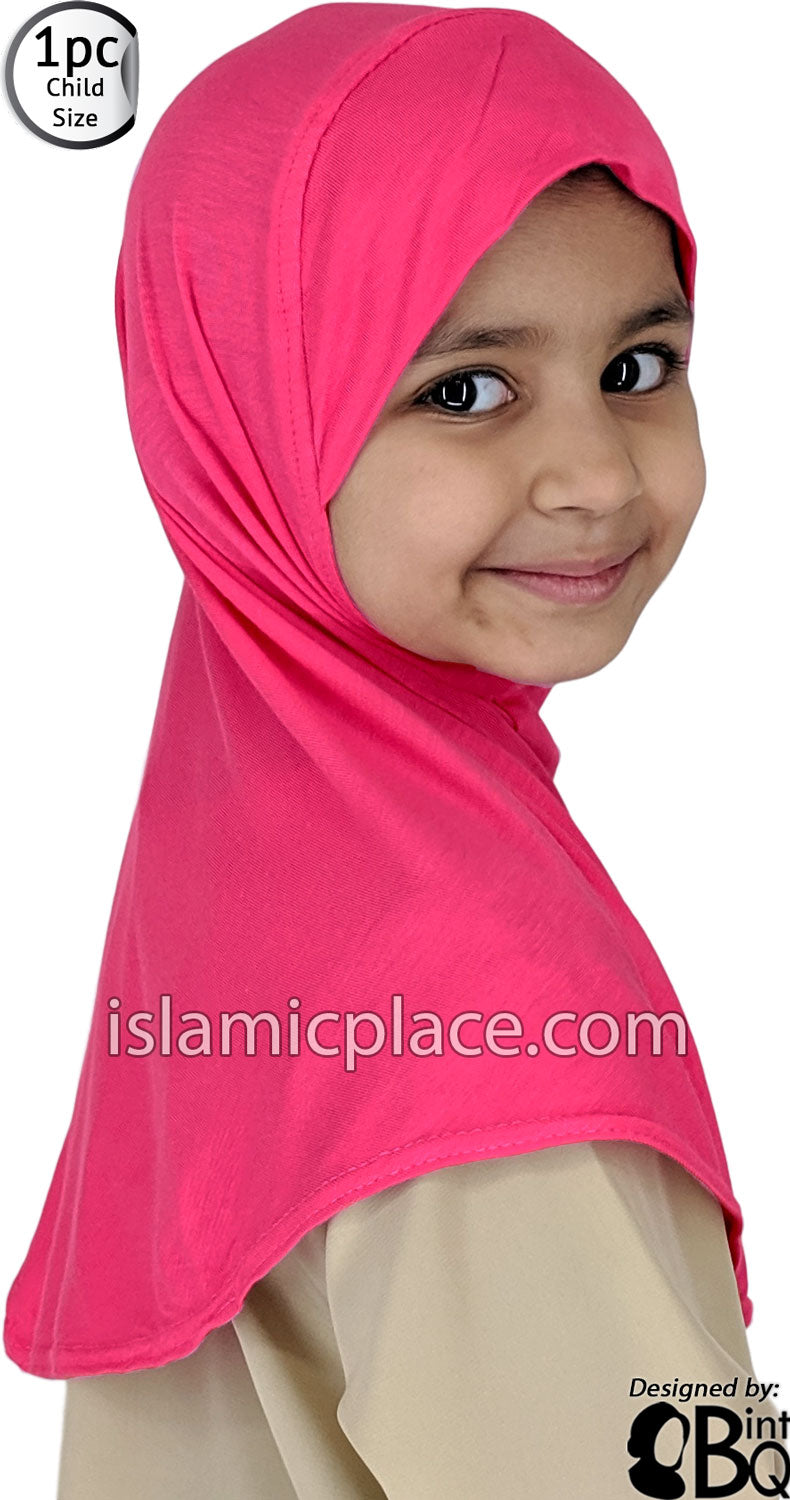 Neon Pink - Plain Girl size (1-piece) Hijab Al-Amira