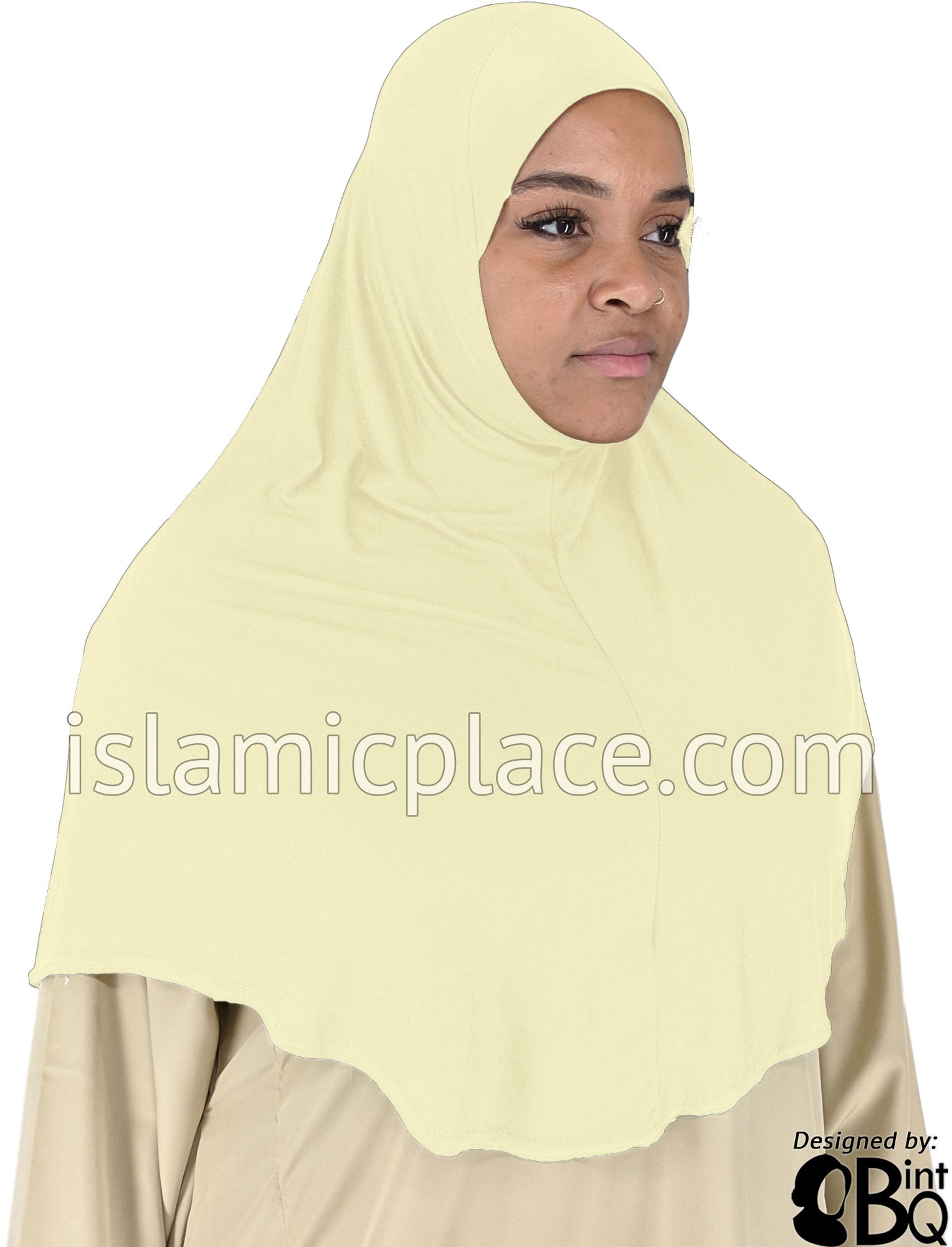 Cream - Plain Adult (X-Large) Hijab Al-Amira (1-piece style)