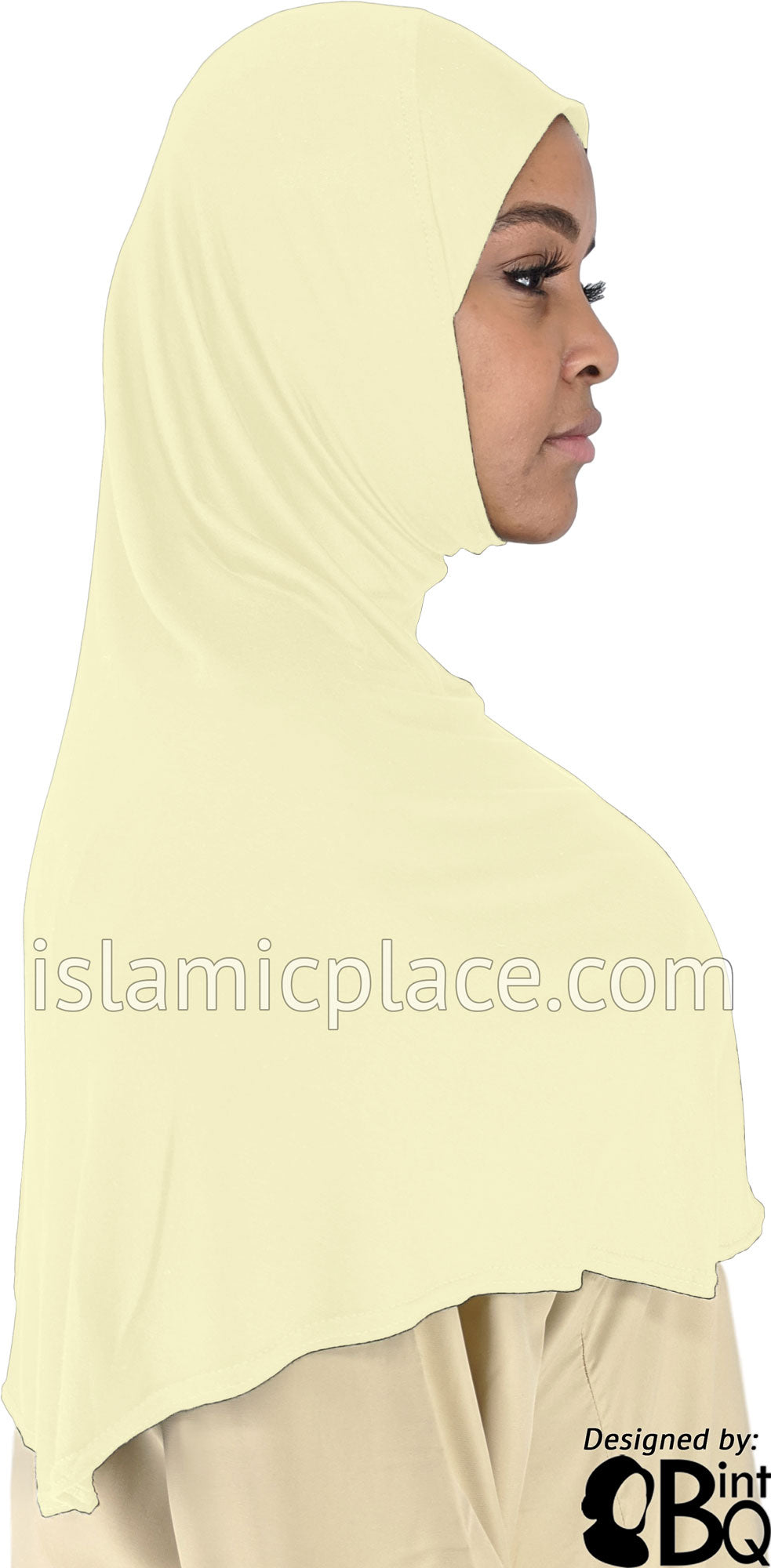Cream - Plain Adult (X-Large) Hijab Al-Amira (1-piece style)
