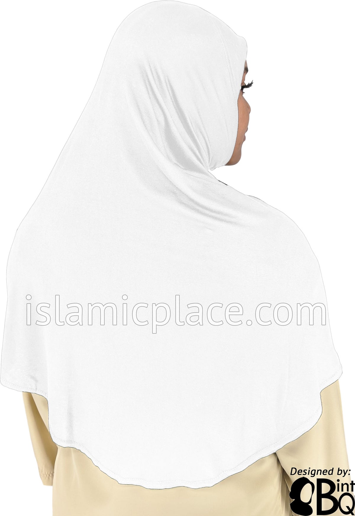 White - Plain Adult (X-Large) Hijab Al-Amira (1-piece style)