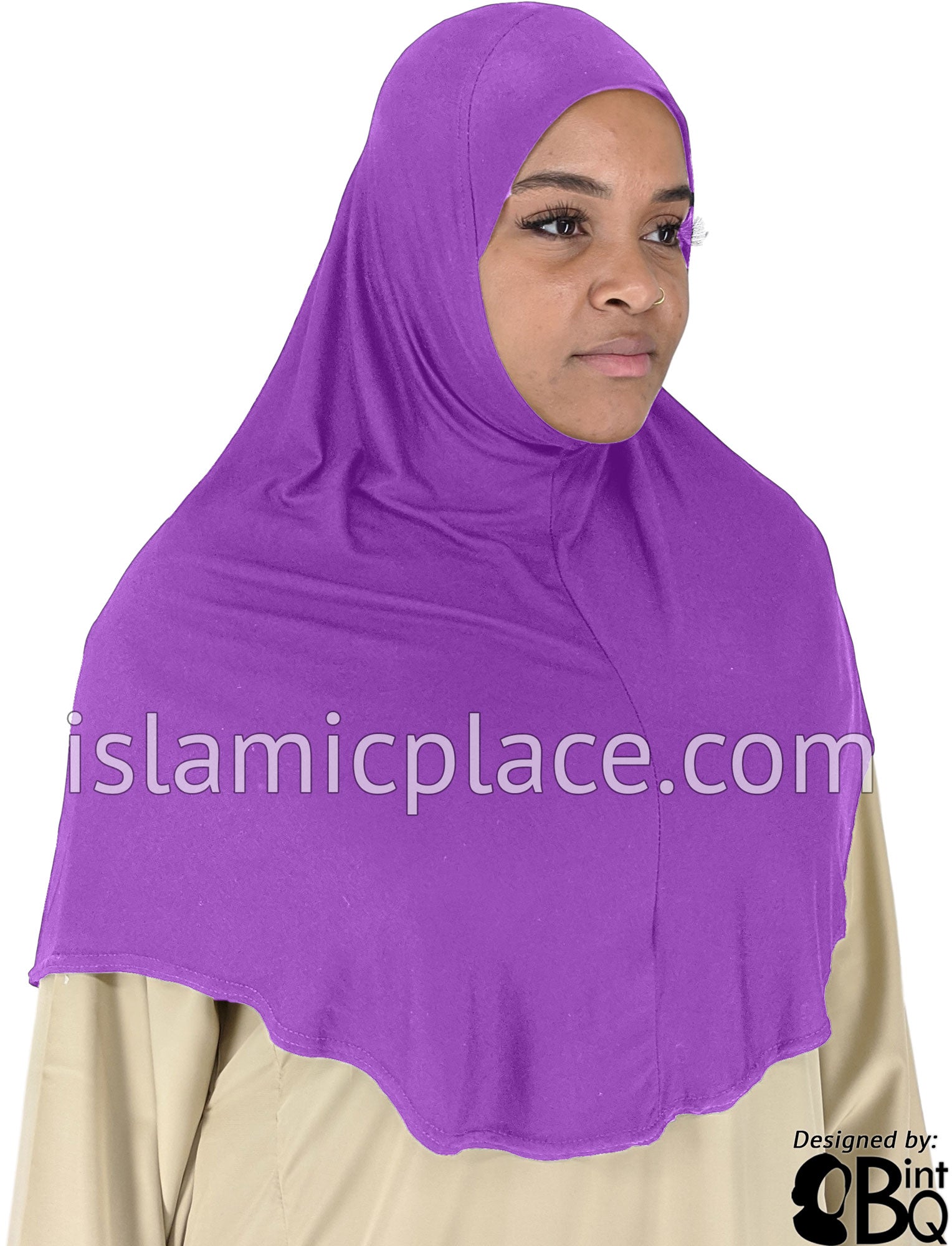 Purple - Plain Adult (X-Large) Hijab Al-Amira (1-piece style)