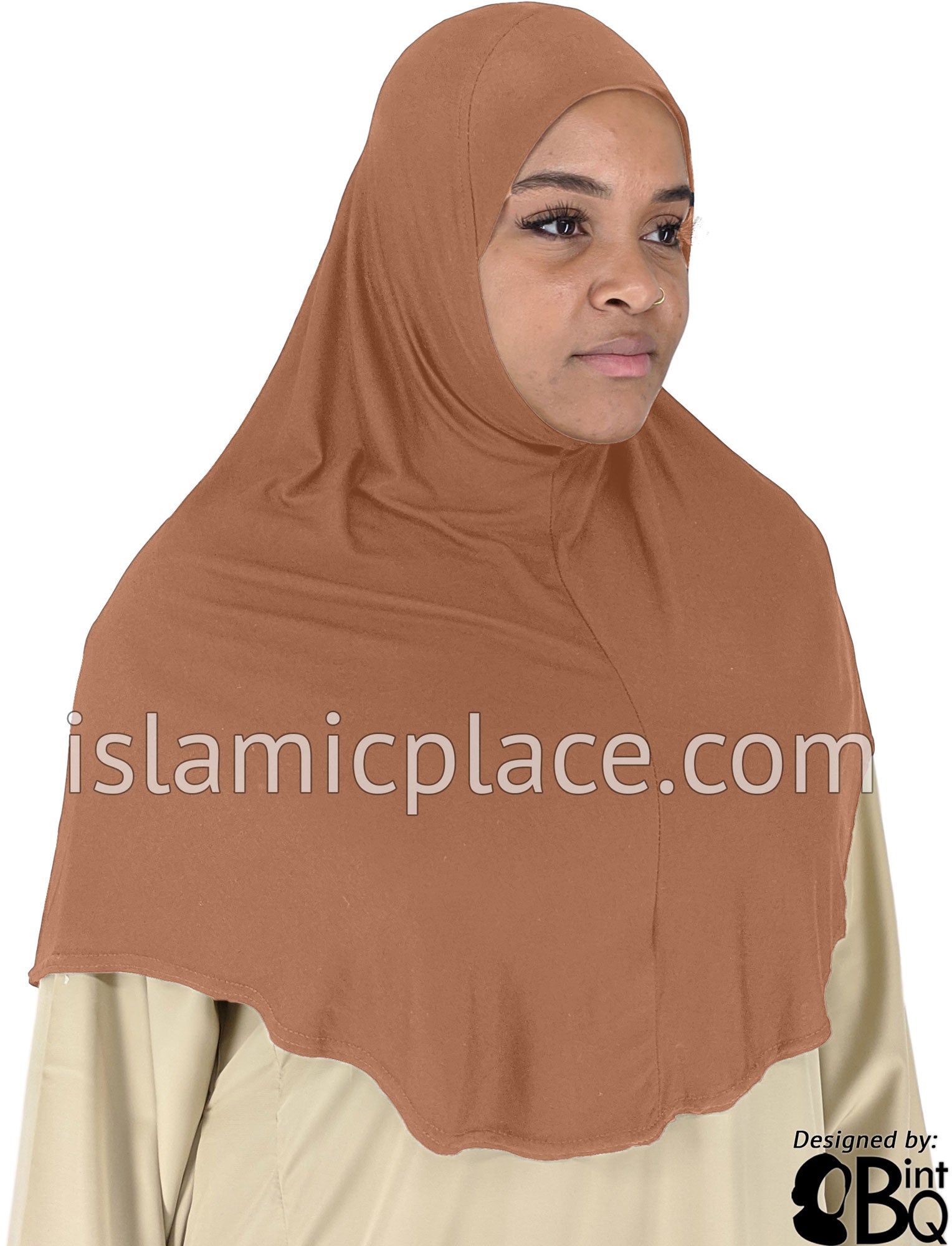 Glazed Pecan - Plain Adult (X-Large) Hijab Al-Amira (1-piece style)