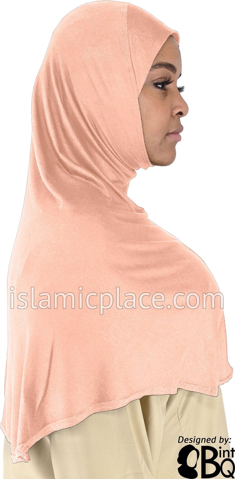 Peach - Plain Adult (X-Large) Hijab Al-Amira (1-piece style)