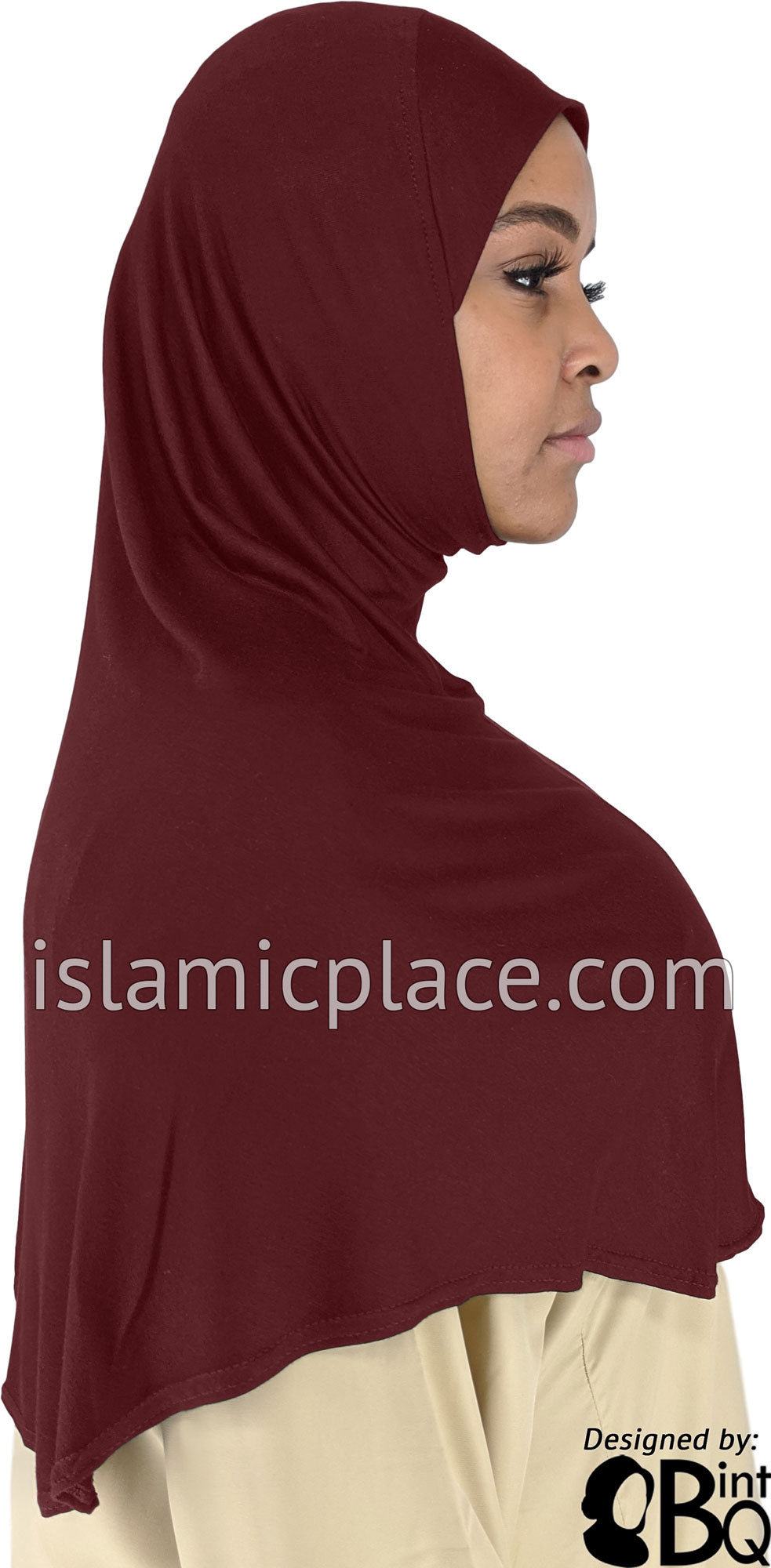 Burgundy - Plain Adult (X-Large) Hijab Al-Amira (1-piece style)