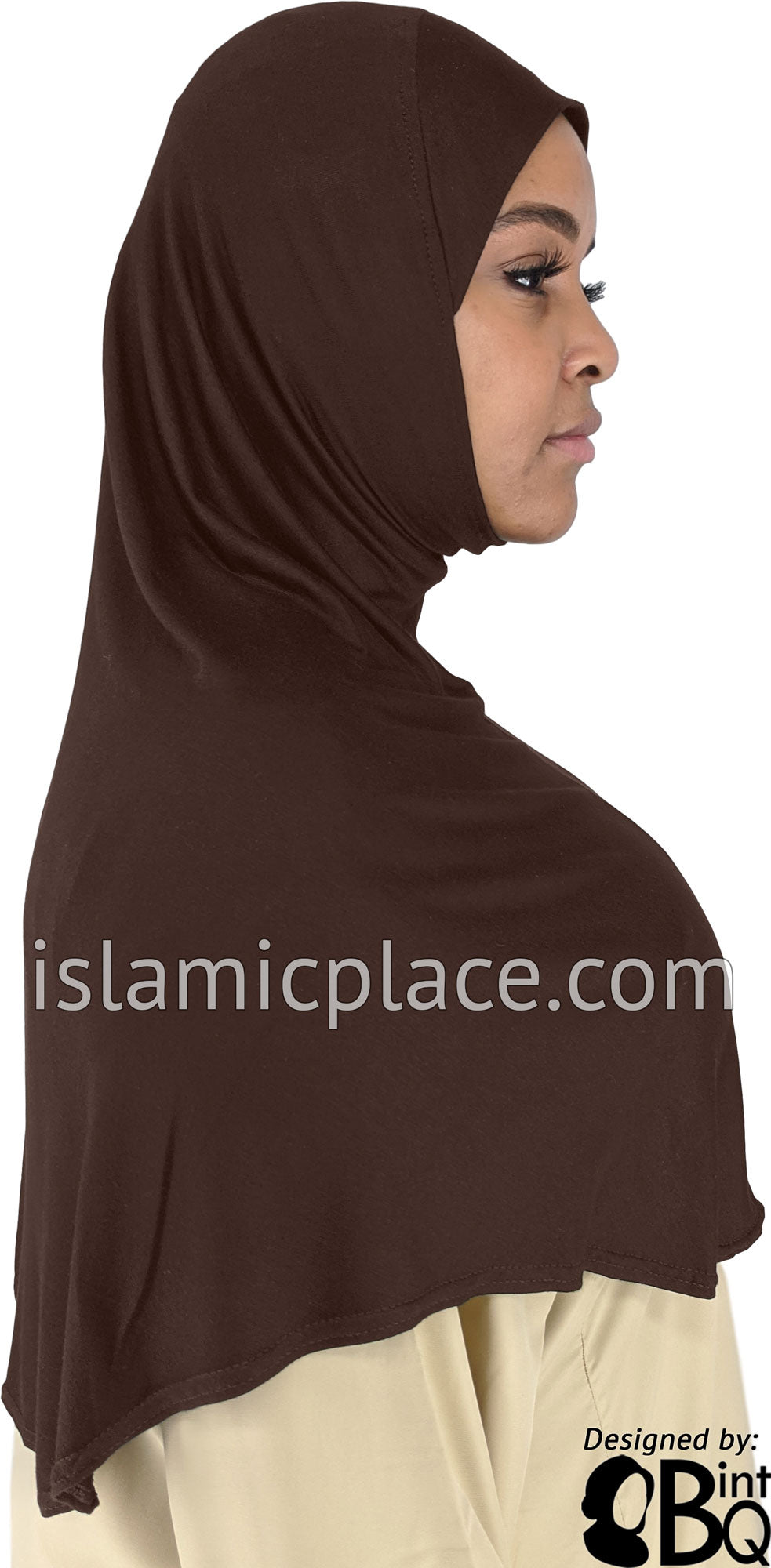 Brown - Plain Adult (X-Large) Hijab Al-Amira (1-piece style)