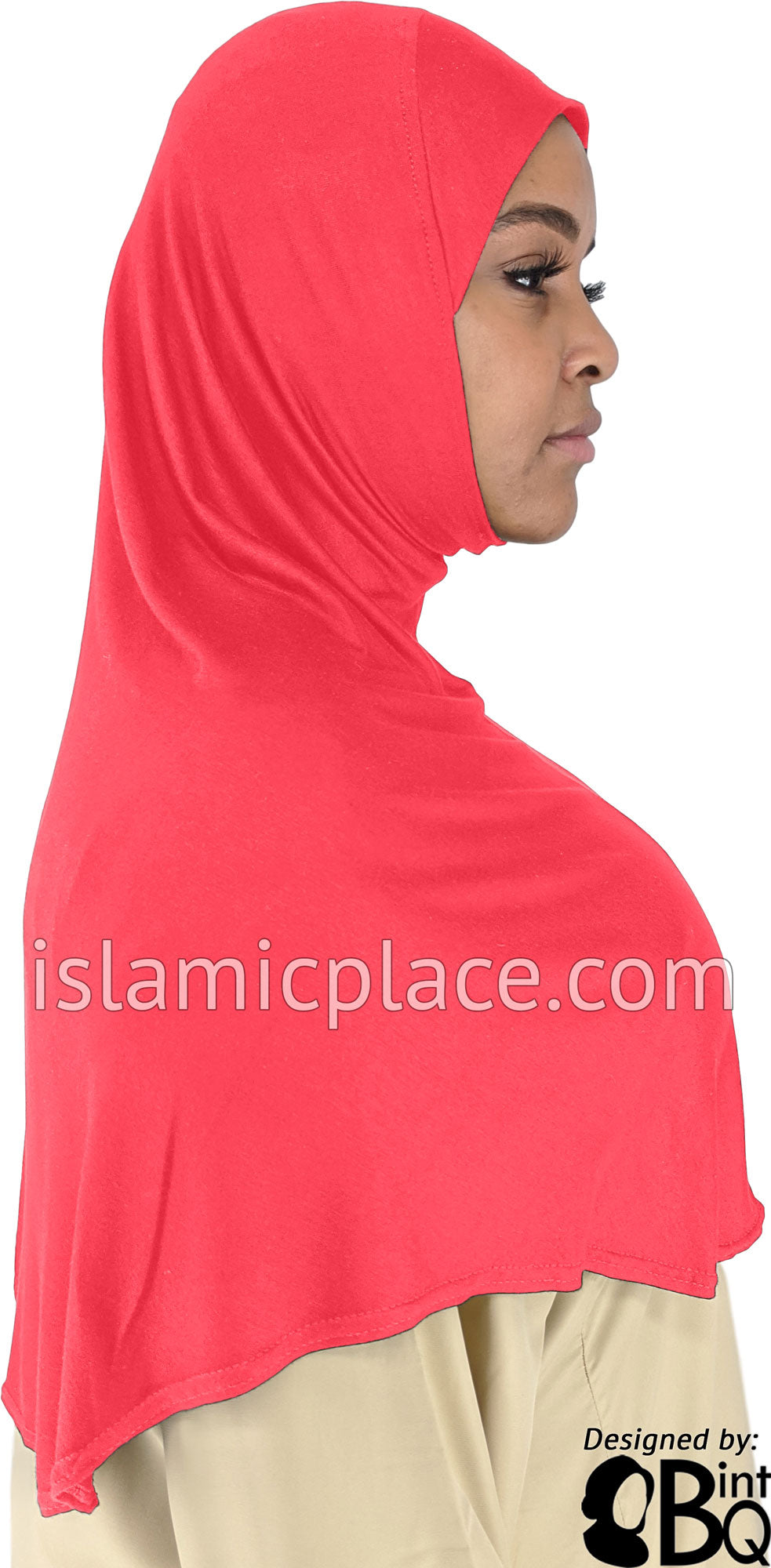 Coral - Plain Adult (X-Large) Hijab Al-Amira (1-piece style)