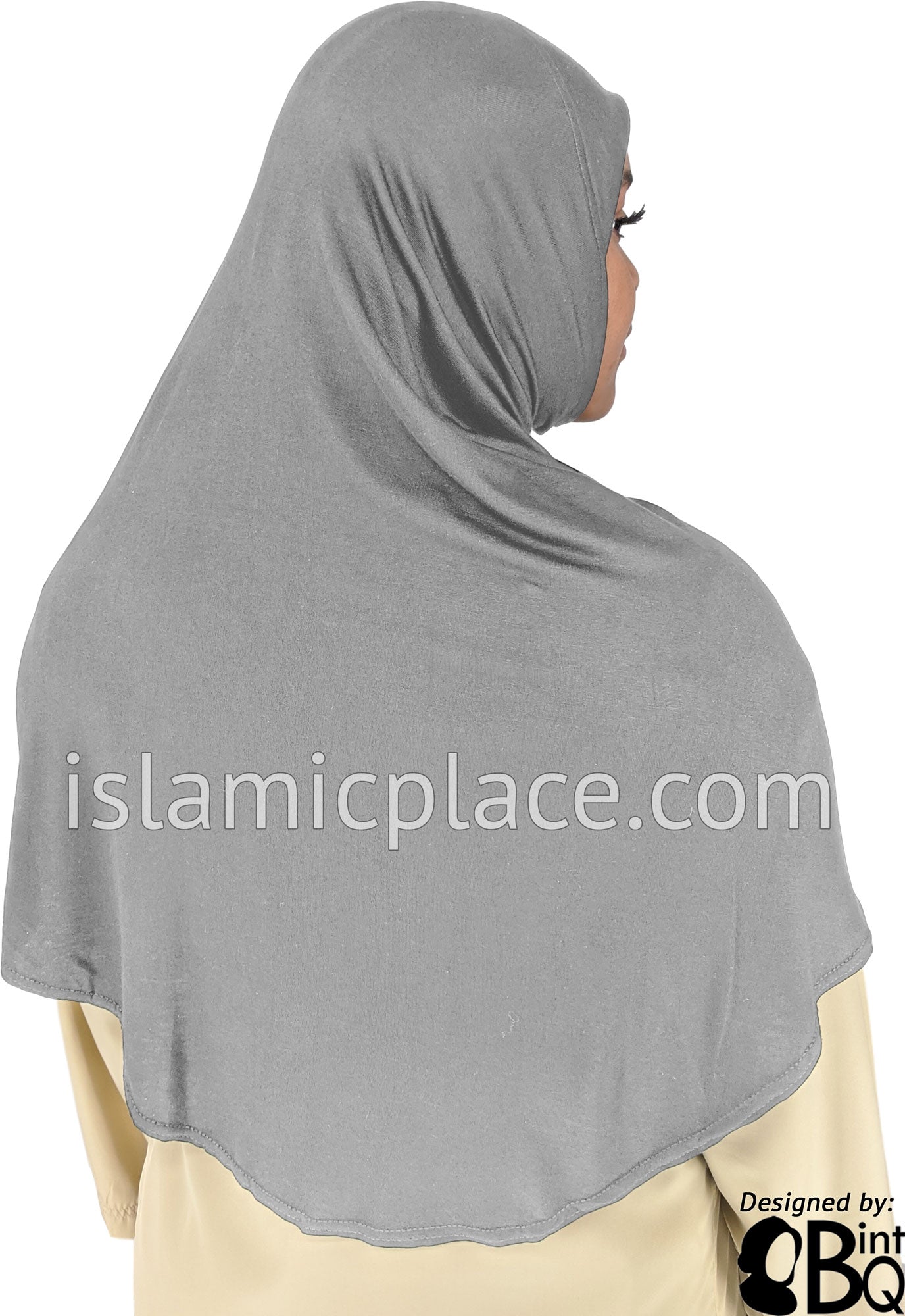 Silver Gray - Plain Adult (X-Large) Hijab Al-Amira (1-piece style)