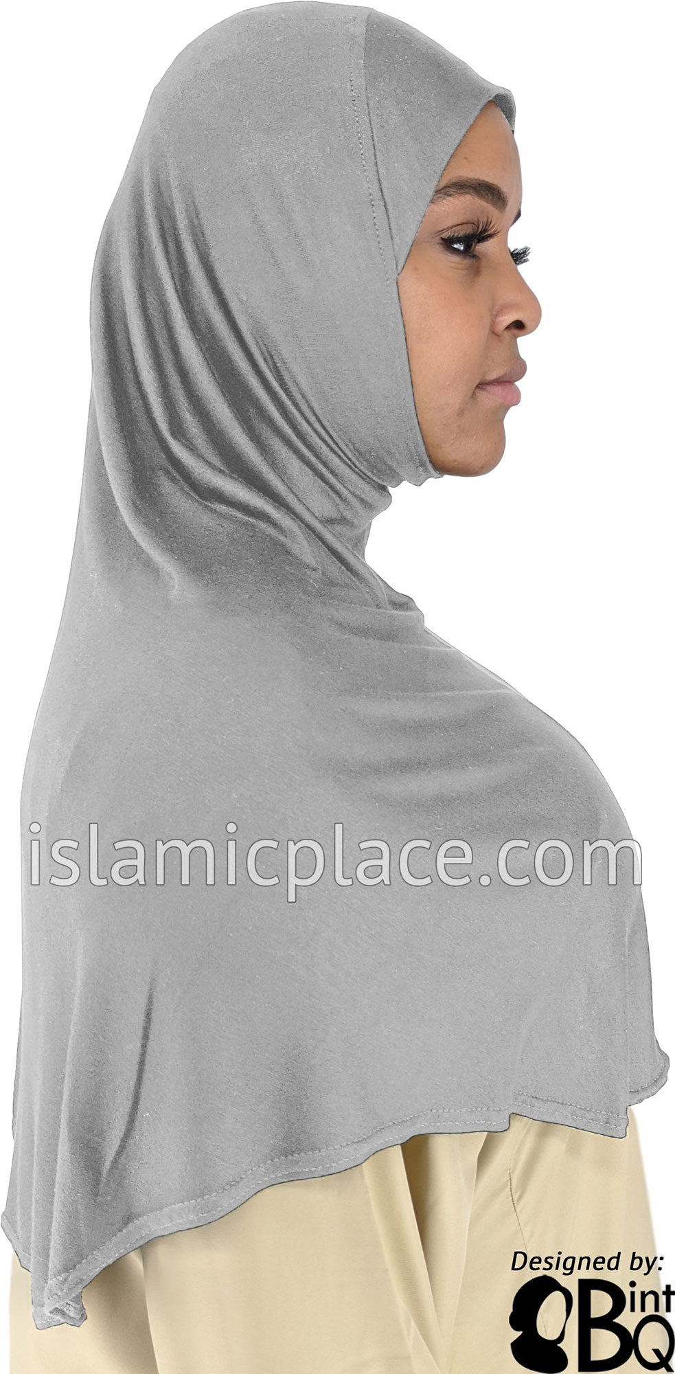 Silver Gray - Plain Adult (X-Large) Hijab Al-Amira (1-piece style)