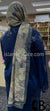Floral Design on Camouflage Green with gray Border - Soft Viscose Printed Shayla Long Rectangle Hijab 34"x72"