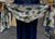 Floral Design on Light Taupe with Navy Border - Soft Viscose Printed Shayla Long Rectangle Hijab 34"x72"