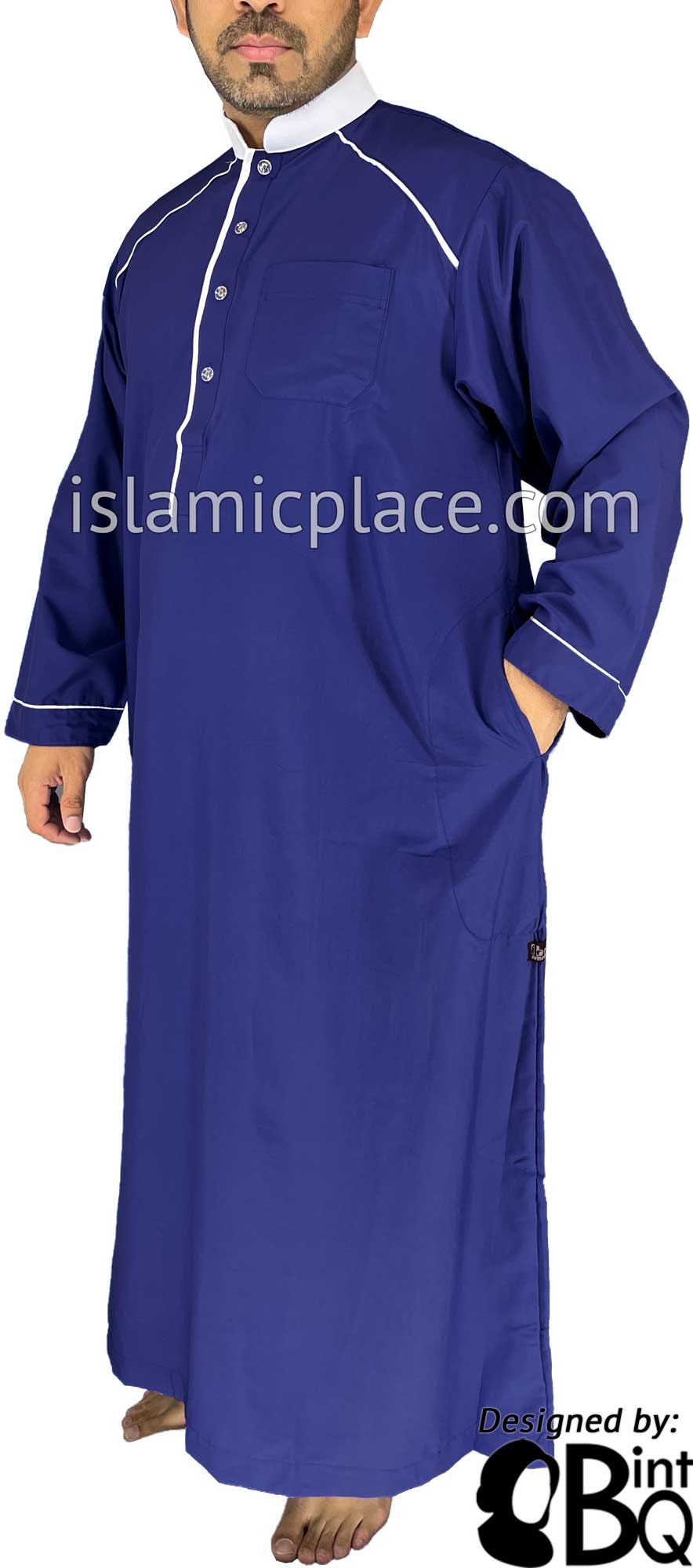 Royal Blue - Affan Style Men Thob by Ibn Ameen