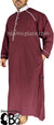 Burgundy - Affan Style Men Thob by Ibn Ameen