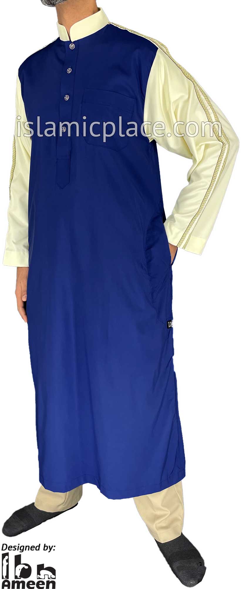 Islam Razzaq Royal Blue - Razzaq Style Men Thob by Ibn Ameen - The Islamic Place