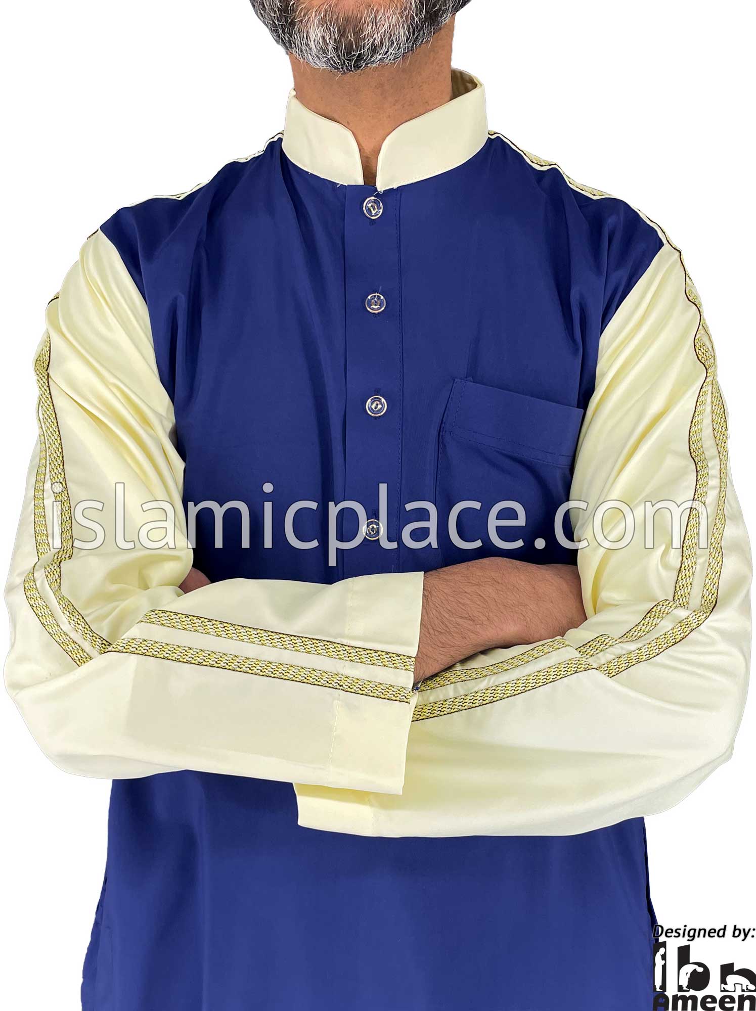 Royal Blue - Razzaq Style Men Thob by Ibn Ameen