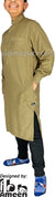 Dark Khaki - Boy's Saudi Ad-Daffah Plain Kameez by Ibn Ameen