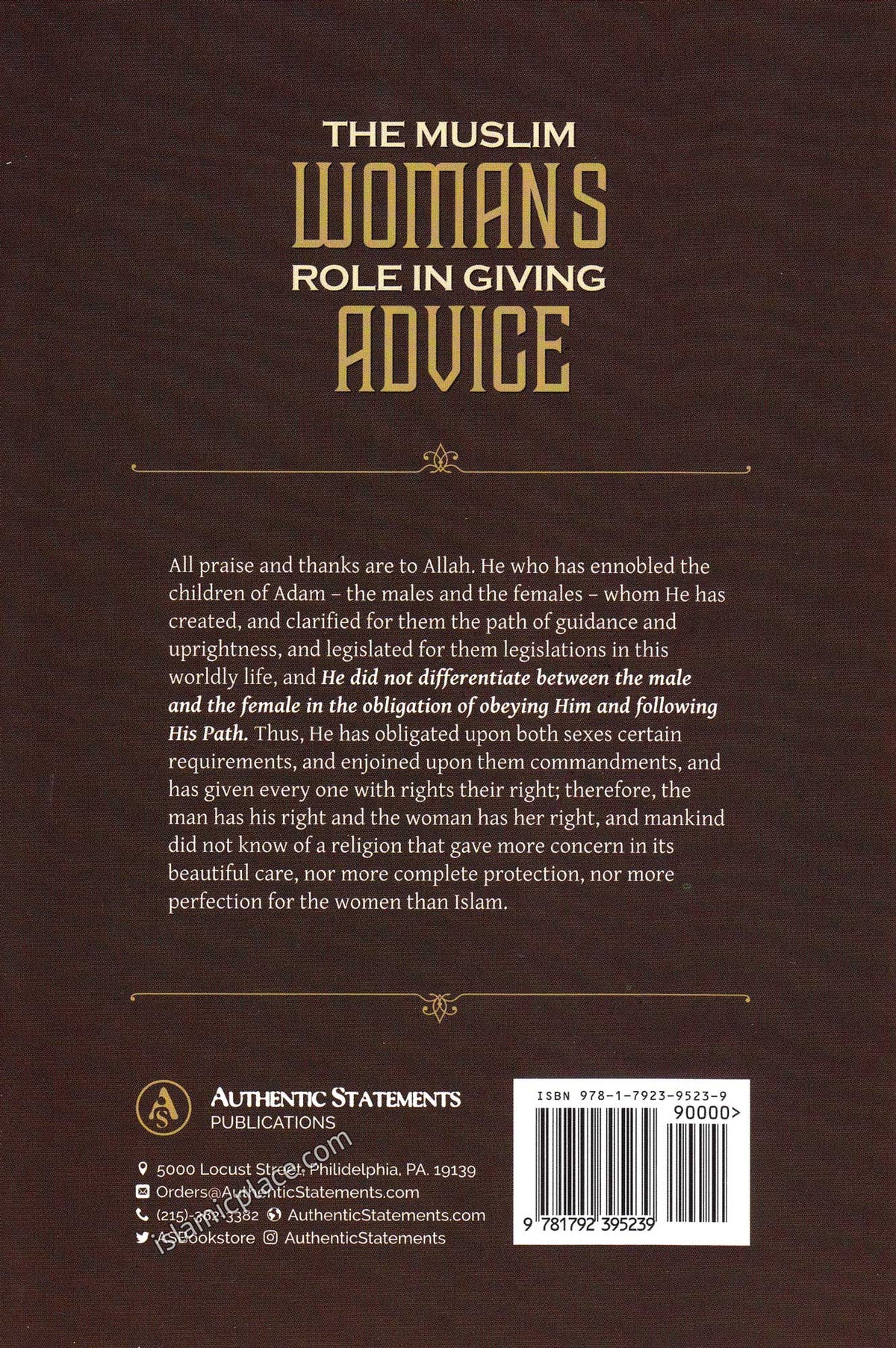 The Muslim Woman's Role in Giving Advice