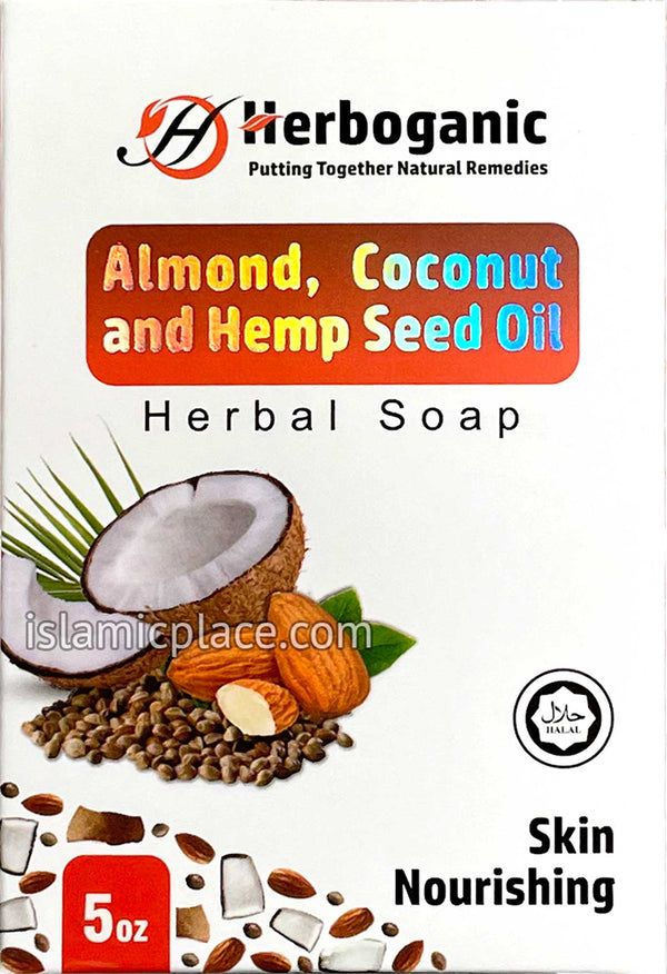 Almond, Coconut and Hemp Seed Oil Herbal Halal Soap 5 oz The