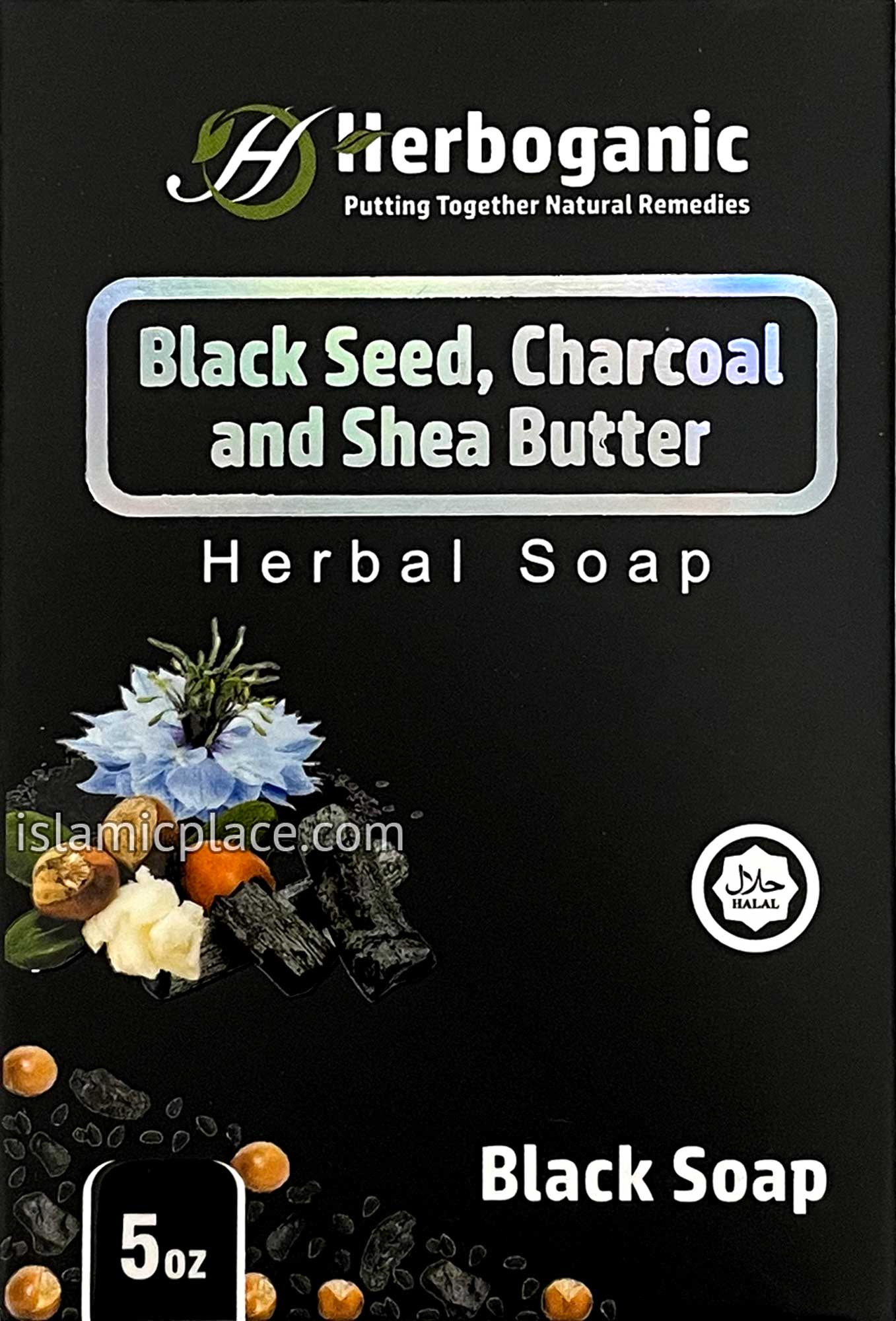 Black Seed, Charcoal and Shea Butter Herbal Halal Soap - 5 oz