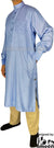 Light Heather Blue - Men Saudi Ad-Daffah Plain Kameez by Ibn Ameen with Visible Buttons