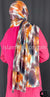 Orange, Mauve, Plum and White Truffula Design - Print Jersey Shayla Long Rectangle Hijab 30"x70"