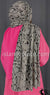 Light Oyster and Black Snake Skin Print - Print Jersey Shayla Long Rectangle Hijab 30"x70"