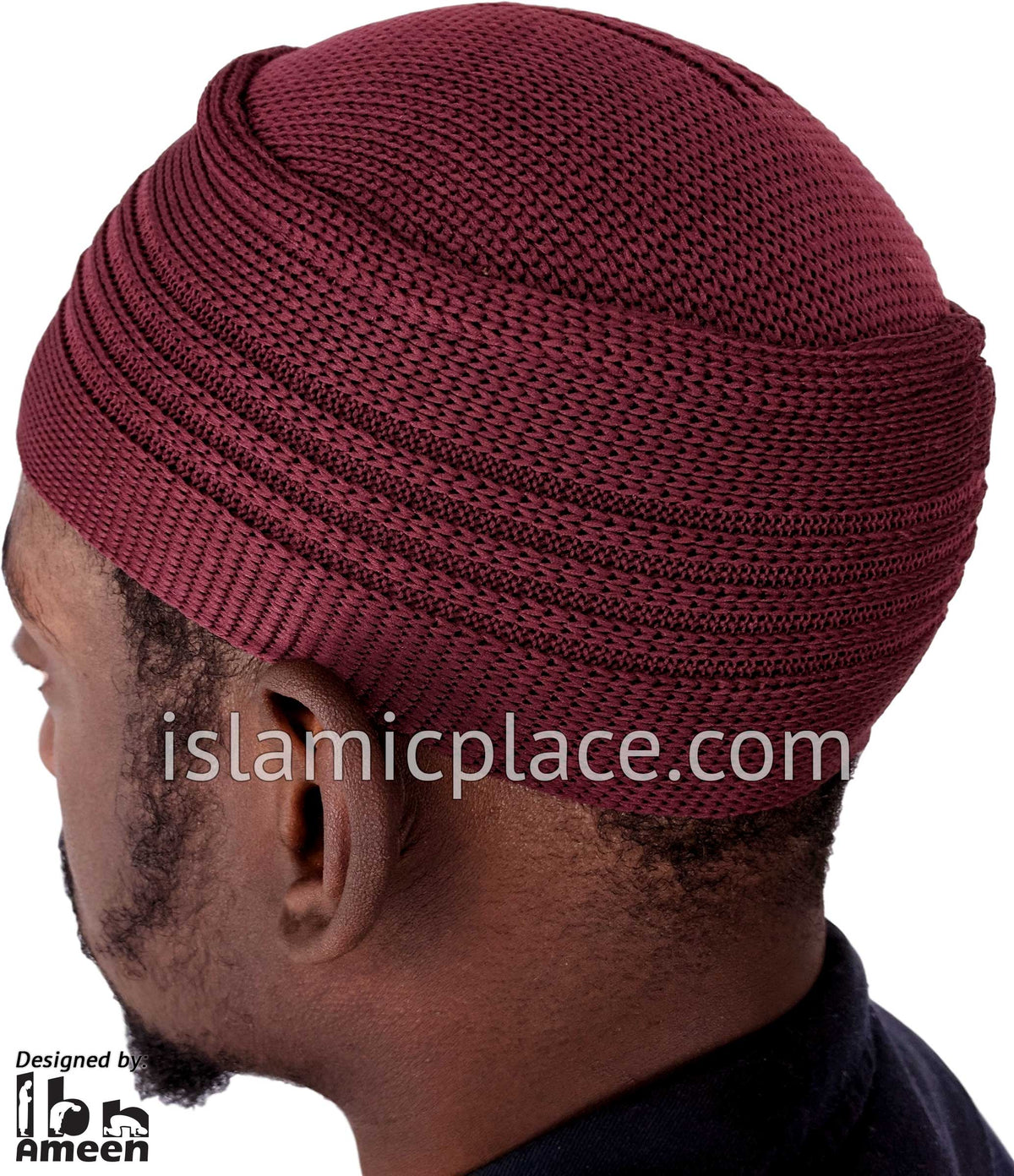 Burgundy - Elastic Knitted Indonesian Solid Kufi (original style)
