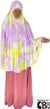 Light Cabaret, Yellow and White Tie-Dye Design - Printed Overhead Khimar - Extra Long Knee Length