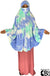 Blue, Ocean Green and White Tie-Dye Design - Printed Overhead Khimar - Extra Long Knee Length