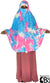 Sky Blue, Pink and White Tie-Dye Design - Printed Overhead Khimar - Extra Long Knee Length