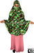 Shades of Green, Brown and Black Cameoflage Design - Printed Overhead Khimar - Extra Long Knee Length