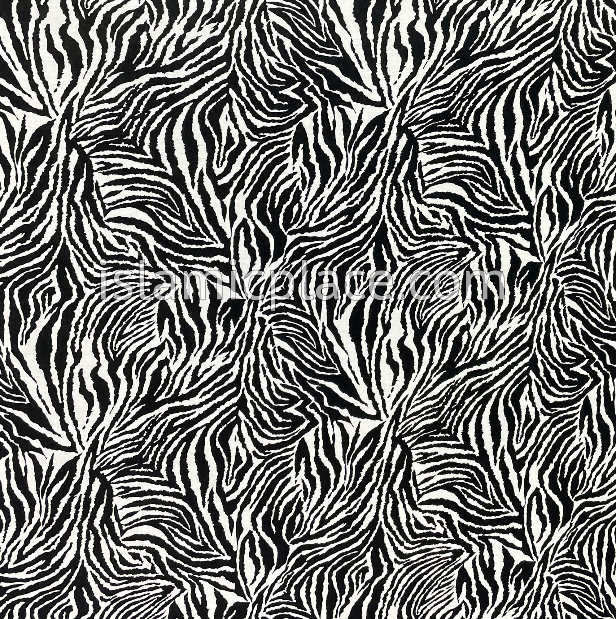 Black and White Zebra Print- Printed Teen to Adult (Large) Hijab Al-Amira (1-piece style)