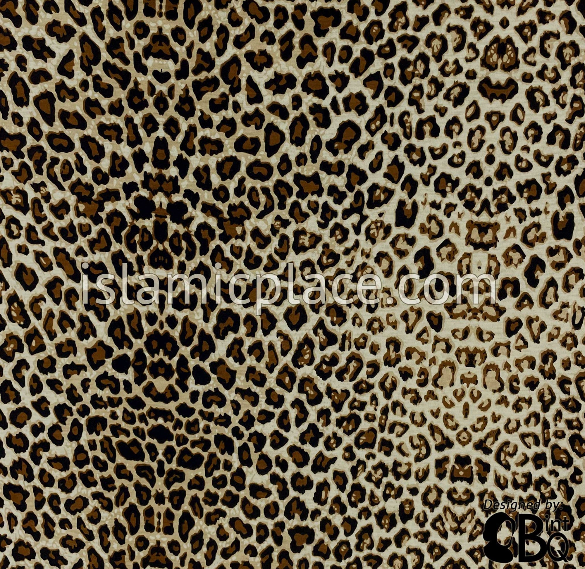 Dark Brown, Pumpkin and Tan Leopard Print- Printed Teen to Adult (Large) Hijab Al-Amira (1-piece style)