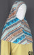Aqua Blue, Chai and Plum Aztec Pattern- Printed Teen to Adult (Large) Hijab Al-Amira (1-piece style)