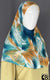 Teal Blue, Rust and White Truffula Design - Printed Teen to Adult (Large) Hijab Al-Amira (1-piece style)