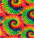 Red, Green and Yellow Sunburst Tie-Dye Design - Printed Teen to Adult (Large) Hijab Al-Amira (1-piece style)
