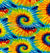Shades of Blue, Green, Yellow and Red Sunburst Tie-Dye Design - Printed Teen to Adult (Large) Hijab Al-Amira (1-piece style)