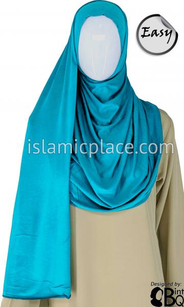 Aqua Plain - Easy Aisha Jersey Shayla Long Rectangle Hijab 30"x70"